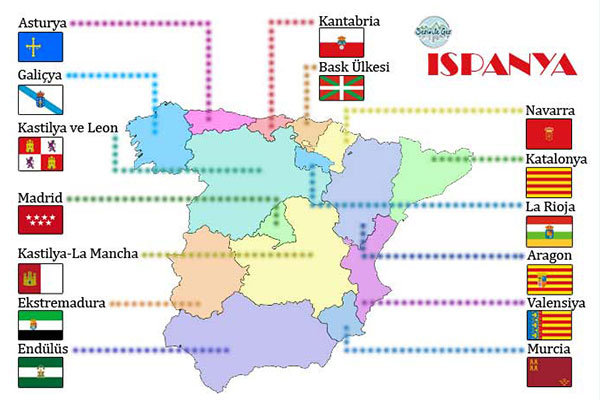 İspanya özerk bölgeleri ve bayrakları